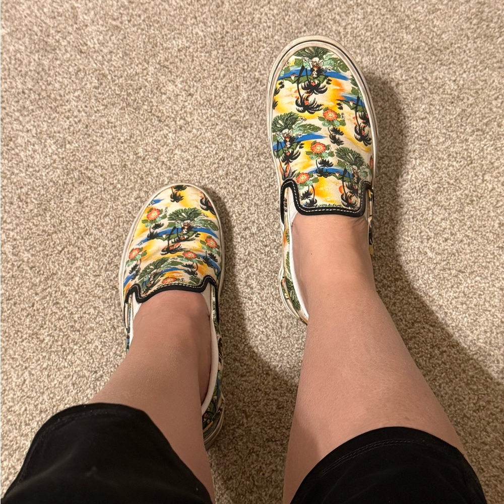 Vans Slip-On Sneakers - Yellow Tropical Print